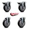 Service Caster 5'' Black Poly Wheel Swivel Bolt Hole Caster Set with 2 Posi Lock Brakes, 4PK SCC-BH20S514-PPUB-BLK-PLB-2-S-2 - alternate 5